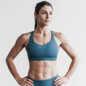 NWT NOBULL Women's Pace Running Sports Bra - XS - Steel Blue